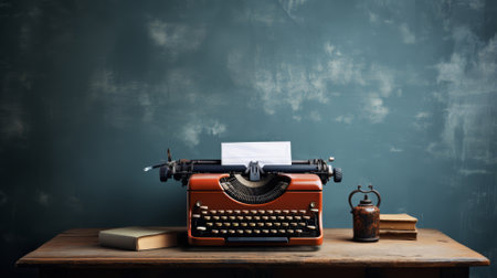 Vintage typewriter with a blank page for creative writingの素材