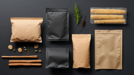 Sustainable food wrap packaging mockup in a simple, clean designの素材