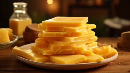 Processed cheese slices, convenient dairy productの素材
