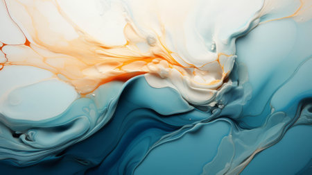 Abstract fluid art, vibrant and flowing backgroundの素材