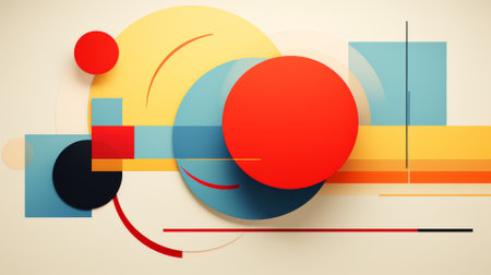 Minimalistic geometric shapes, bold colors, abstract designの素材