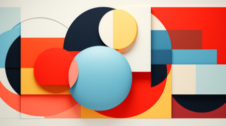 Minimalistic geometric shapes, bold colors, abstract designの素材