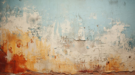 Peeling paint on a wall, vintage and textured backgroundの素材