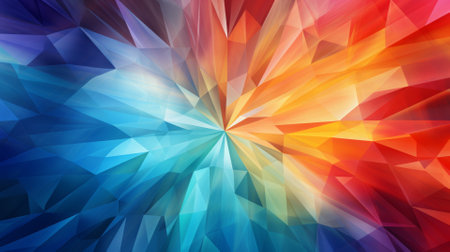 Sunburst through a prism, creating a spectrum of colors in a unique styleの素材