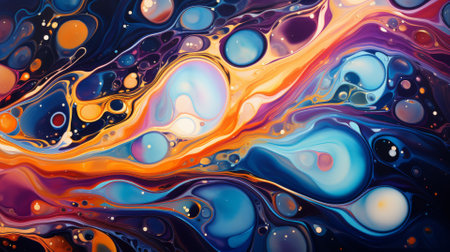 Slick oil spill pattern, abstract and iridescent backgroundの素材