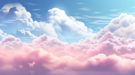 Soft cloud patterns, peaceful sky backgroundの素材