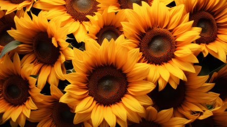Radiant sunflower field, sunny and cheerful, natural brightnessの素材
