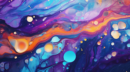 Slick oil spill pattern, abstract and iridescent backgroundの素材