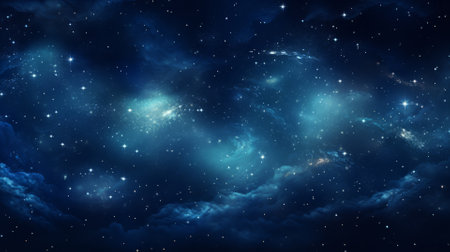 Starry night sky over a tranquil desert, mystery, with copy spaceの素材