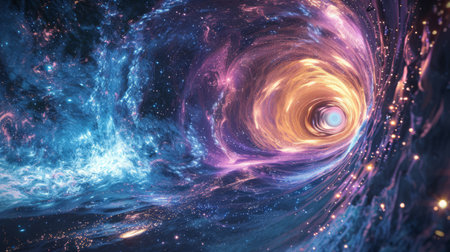 Surrealistic quantum wormhole, a spacetime bridge for futuristic space travelの素材