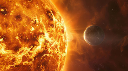 Venus transit event in detail, revealing solar system's wondersの素材