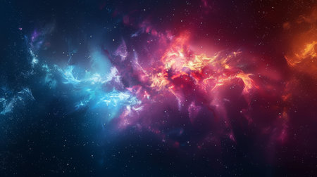 Vibrant nebula in space, showcasing the universe's artistic sideの素材
