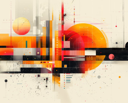 Algorithmic Art for a fintech startup, illustrating complex financial algorithmsの素材