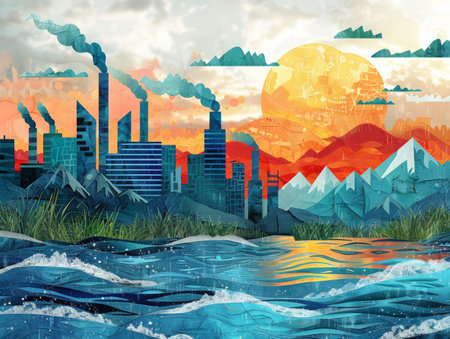 Data-Driven Art for a climate change awareness campaign, impactful and informativeの素材