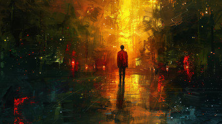 Digital Impressionism for a digital art workshop, promoting the fusion of technology and traditional painting stylesの素材