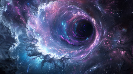 Interstellar travel concept with a quantum wormhole, connecting distant universesの素材
