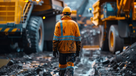 Safety inspection at a mining site with focus on equipment and proceduresの素材