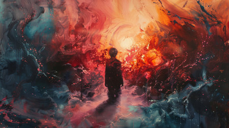 Spectral artists painting unseen artworks with invisible paintの素材