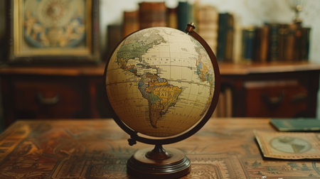 Globe spinning to unravel into a flat world mapの素材