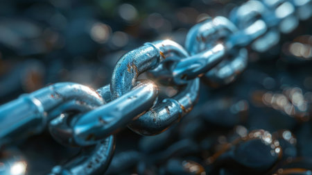 A chain symbolizing connection or restrictionの素材