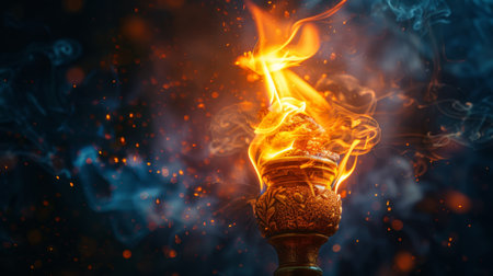 A torch symbolizing enlightenment or leadershipの素材