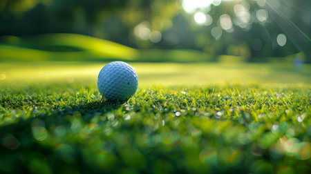 A golf ball on the green, moments away from dropping into the holeの素材