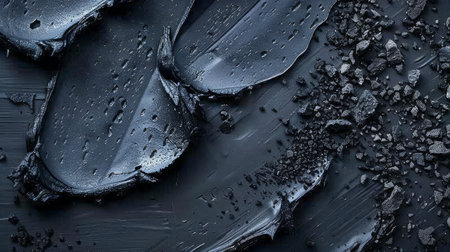 Charcoal and clear pores, illustrating the detoxifying effect of a charcoal maskの素材