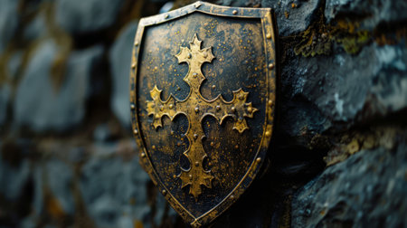 A shield representing protection or defenseの素材