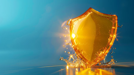 Sun and shield, representing dual-action of sunscreen with antioxidantsの素材