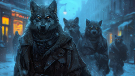 Werewolves shopping for moonlit night running gearの素材