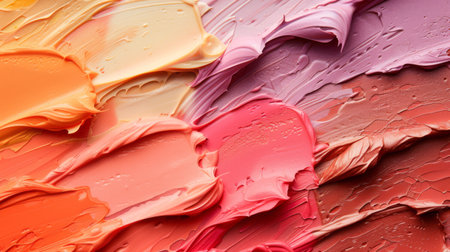 Tinted moisturizer shades blending into a palette of sunrise colorsの素材