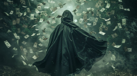 A cloak of invisibility for debts, making them disappear from one's financial records.の素材