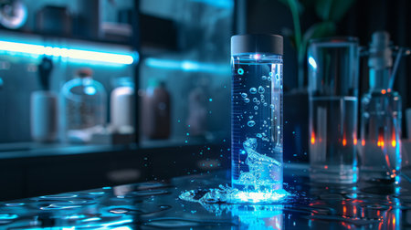 A digital hydration tracker, monitoring fluid balance in the bodyの素材