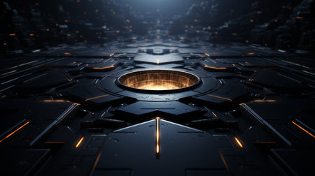 Dark, energy-infused technology background, minimalistic 3D designの素材