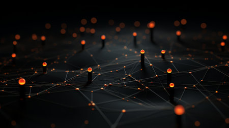 Simple 3D dark tech dots array, minimalist backdropの素材