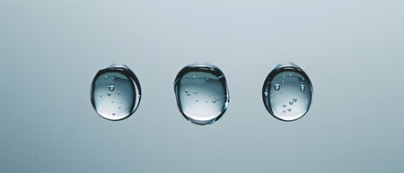 Clean and simple water drops on glass, minimalist design,の素材