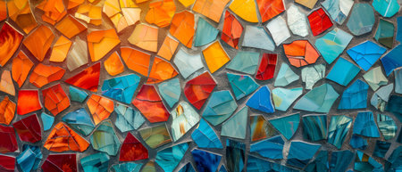 Abstract mosaic pattern, colorful and intricate, artistic texture, copy spaceの素材