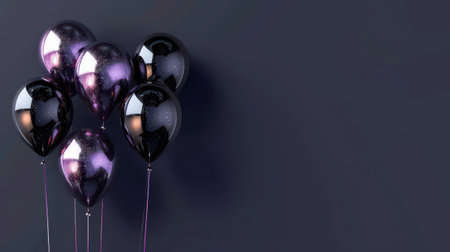 Modern 3D Black Friday banner with shiny balloons and sale highlightsの素材
