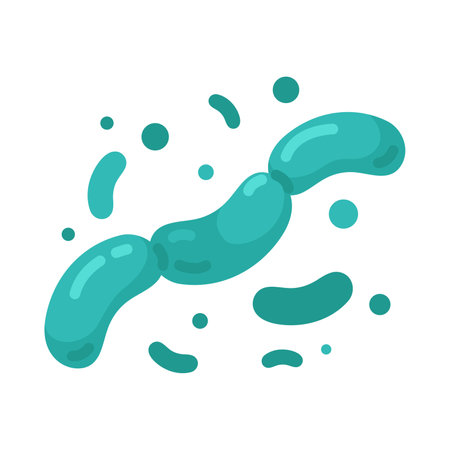 Cartoon vector of bacteria from dirt, virus dangerous to body immunity.のイラスト素材