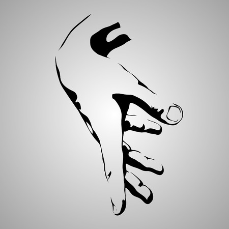   hands on gray background (illustrated)のイラスト素材