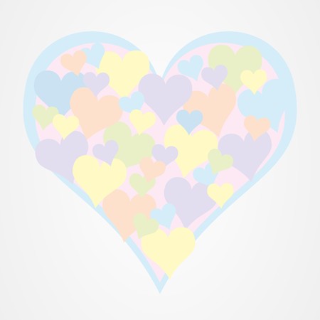 Stylish background with hearts on gray   (illustration)のイラスト素材