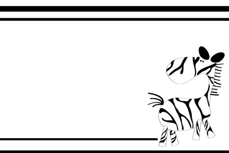 funny run striped zebra on white backgroundのイラスト素材