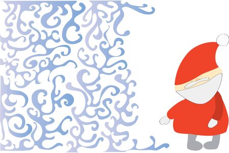 funny santa claus with beautiful frosty patternのイラスト素材