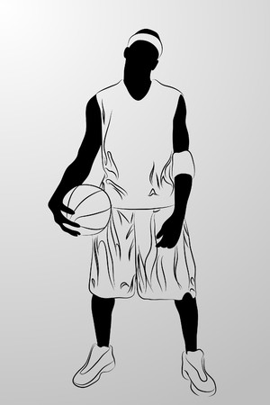  black man on white background (illustration)のイラスト素材