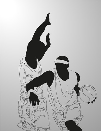 basketball player on white background (illustration)のイラスト素材