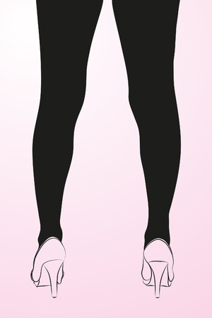  black Legs on pink background (illustration)のイラスト素材