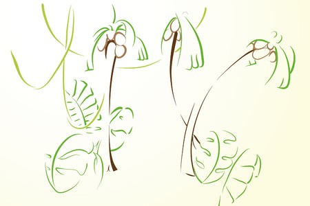 cute native man in jungle  のイラスト素材