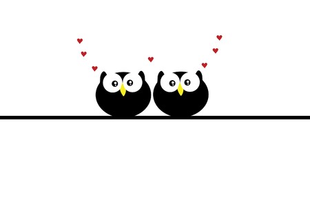 beautiful funny love owl on white backgroundのイラスト素材