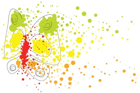 beautiful abstract spray butterfly on white backgroundのイラスト素材