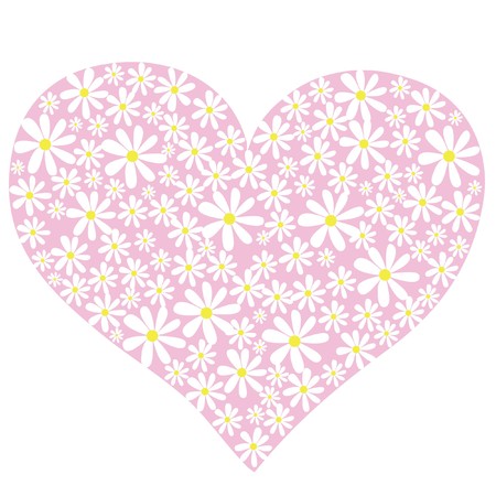 beautiful abstract flower heart  on white backgroundのイラスト素材